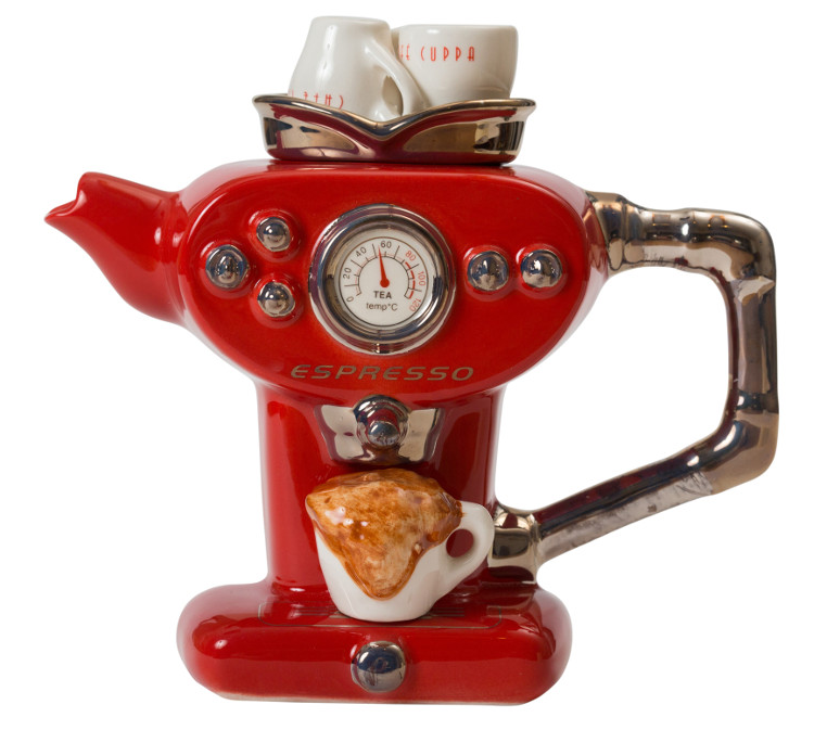 Ceramic Inspirations Red Espresso One Cup Teapot-Goviers