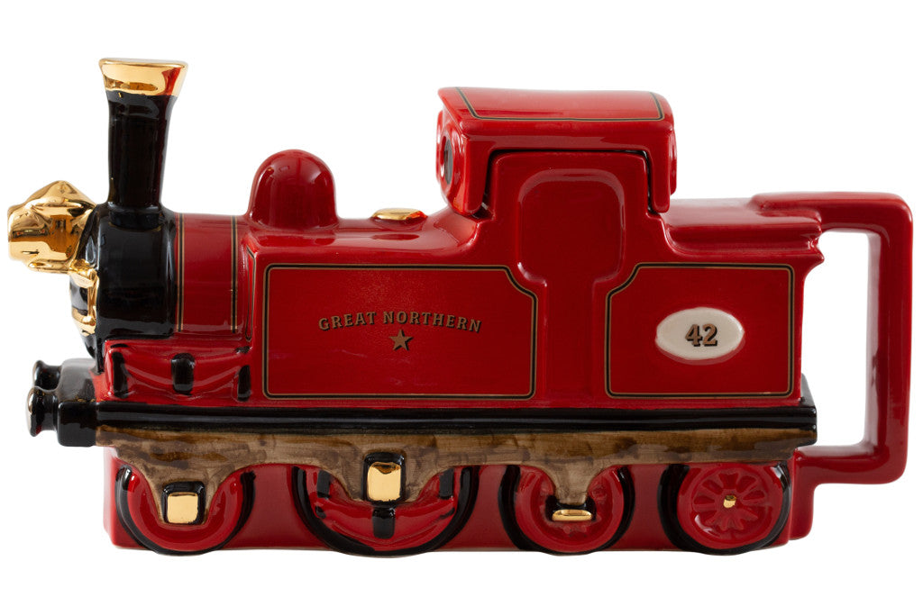 Ceramic Inspirations Steam Train Red Large Teapot-Goviers