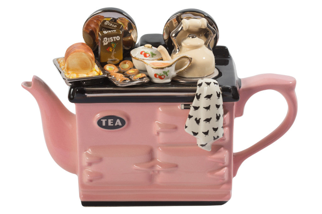 Ceramic Inspirations Sunday Lunch Aga Pink Large Teapot-Goviers