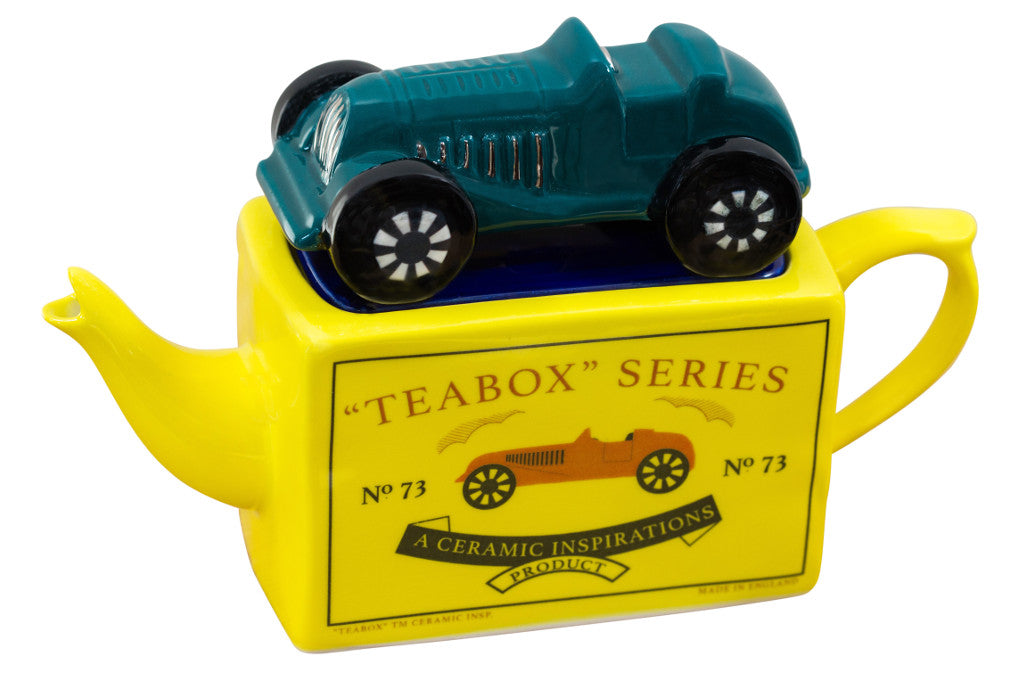Ceramic Inspirations Tea Box Series Racing Car Green One Cup Teapot-Goviers