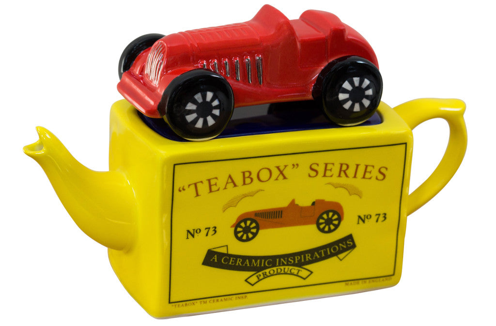 Ceramic Inspirations Tea Box Series Racing Car Red One Cup Teapot-Goviers