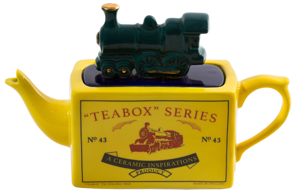 Ceramic Inspirations Tea Box Series Train Green One Cup Teapot-Goviers