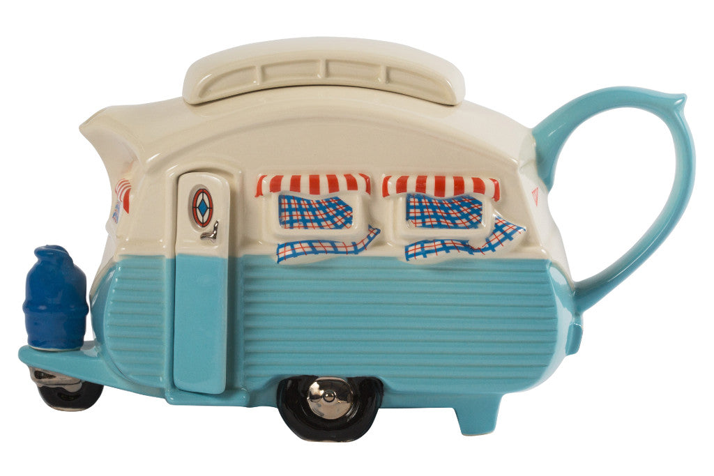 Ceramic Inspirations Touring Caravan Blue Teapot -Ltd Ed-Goviers