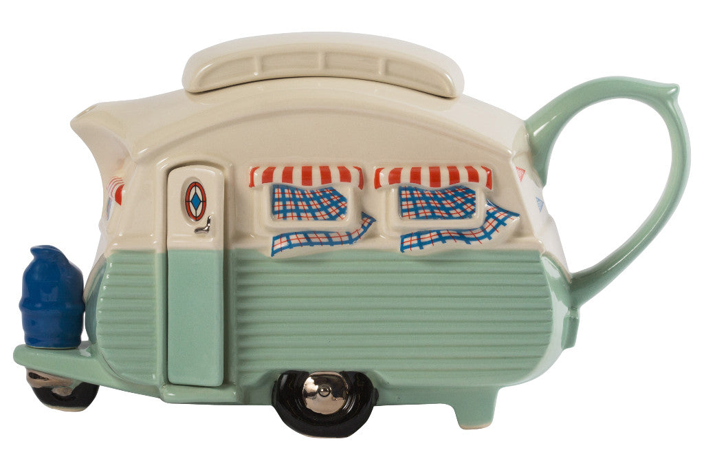 Ceramic Inspirations Touring Caravan Green Teapot -Ltd Ed-Goviers