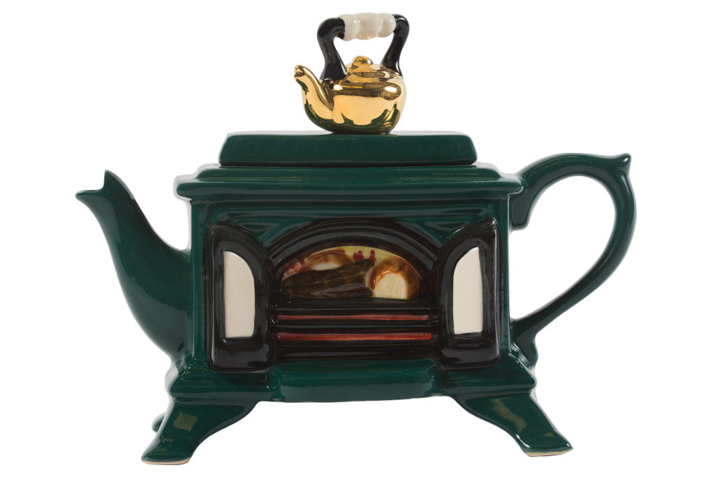 Ceramic Inspirations Woodburner Green One Cup Teapot-Goviers