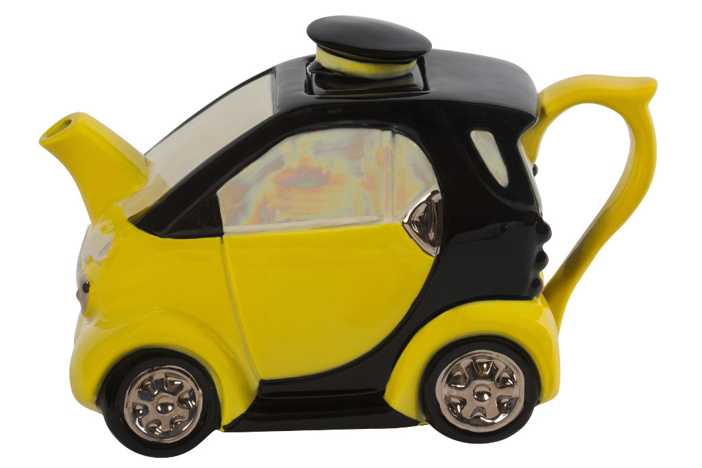 Ceramic Inspirations Yellow Smart Car Teapot-Goviers