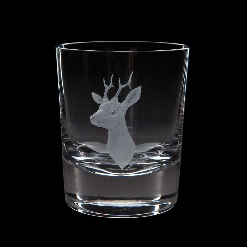Dartington Crystal Hand Engraved Game Roebuck Tumbler-Goviers