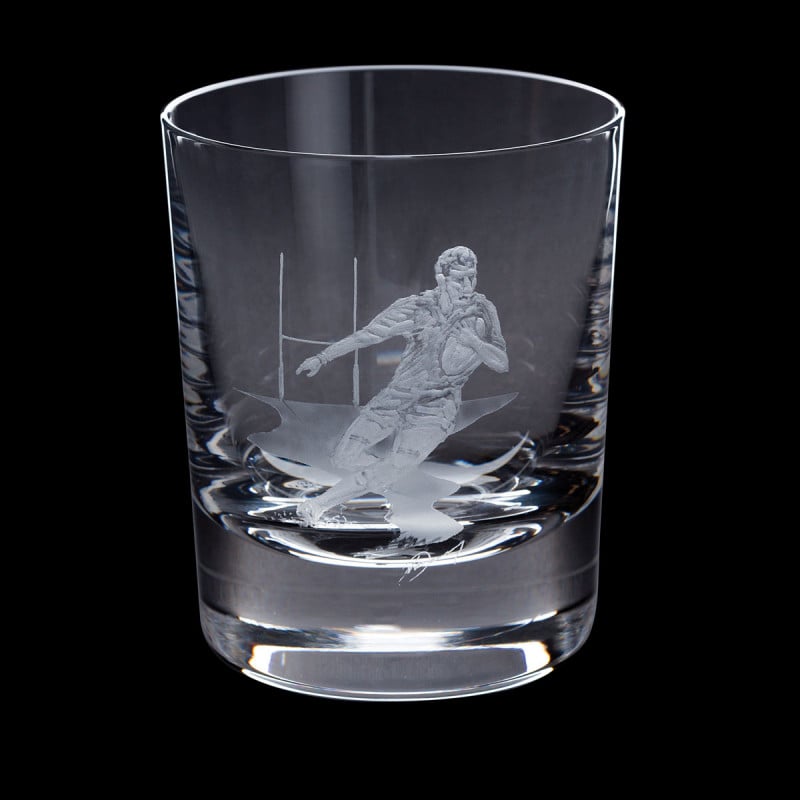 Dartington Crystal Hand Engraved Rugby Tumbler-Goviers