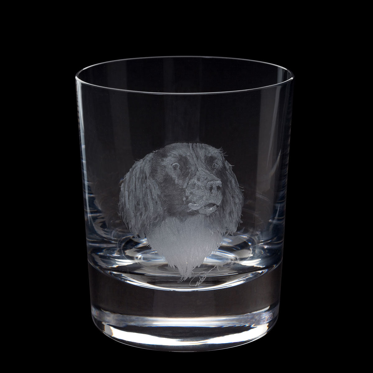 Dartington Crystal Hand Engraved Springer Spaniel Tumbler-Goviers