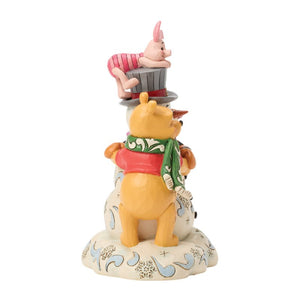 Disney Traditions Pooh and Friends Hugging Snowman Figurine-Goviers