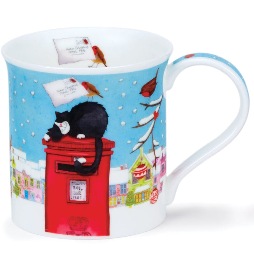 Dunoon Christmas Post Cat Mug-Goviers