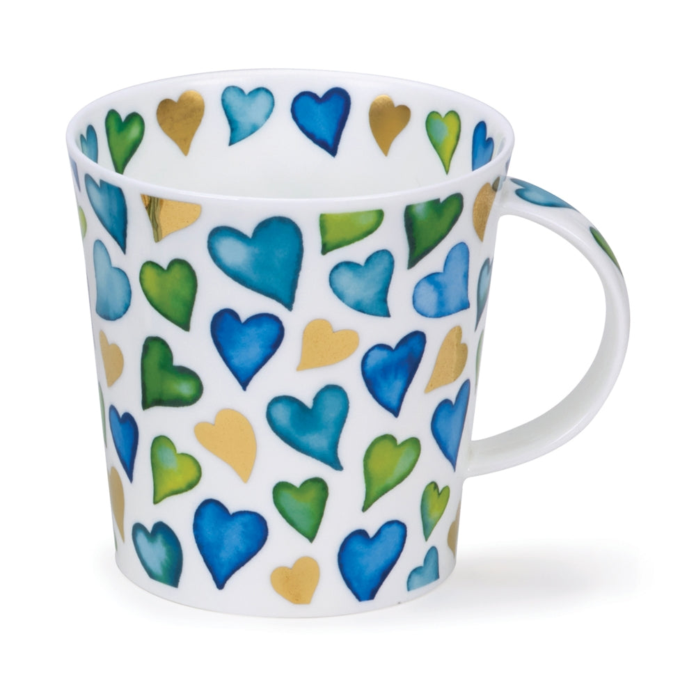 Dunoon Lomond Lovehearts Blue Mug-Goviers