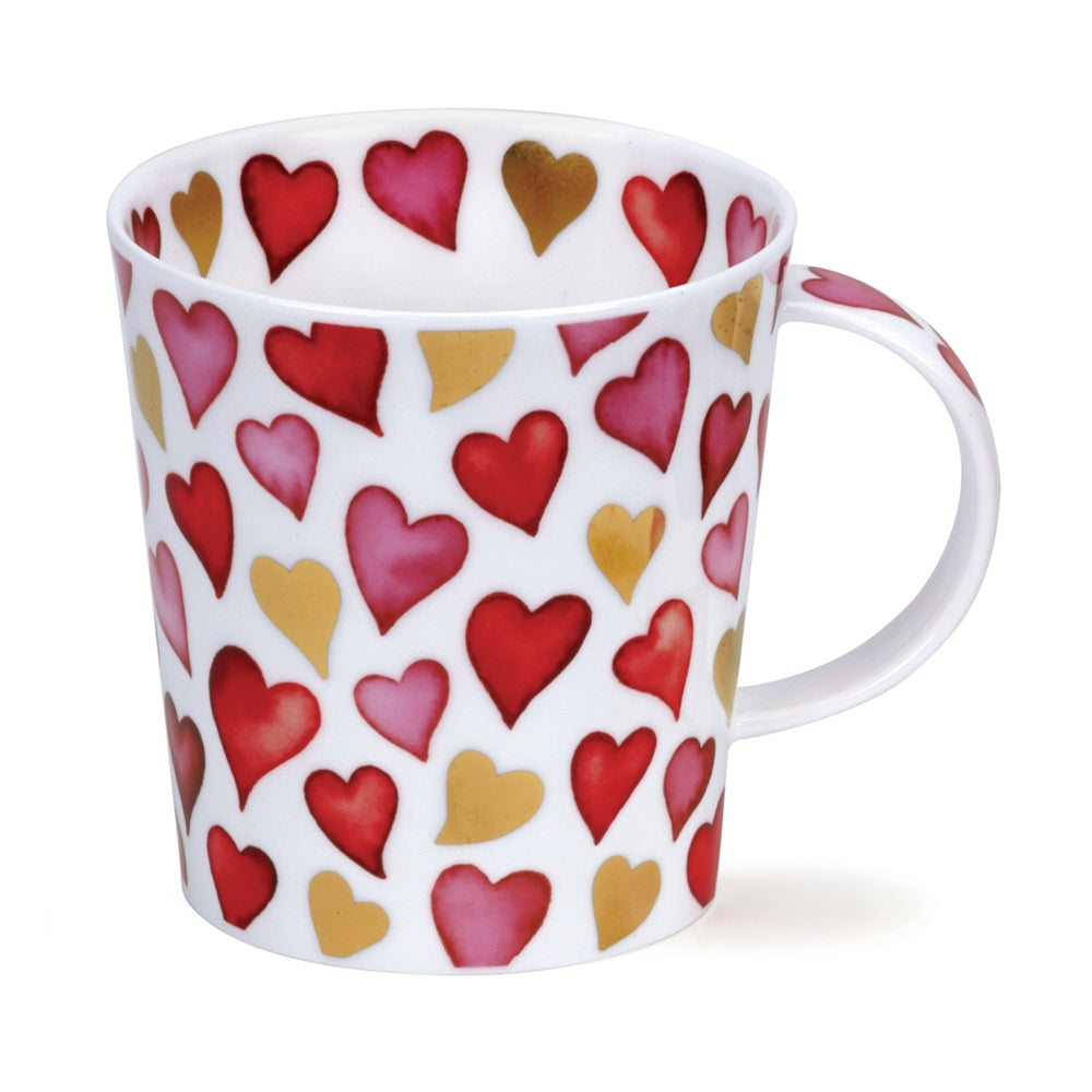 Dunoon Lomond Lovehearts Red Mug-Goviers