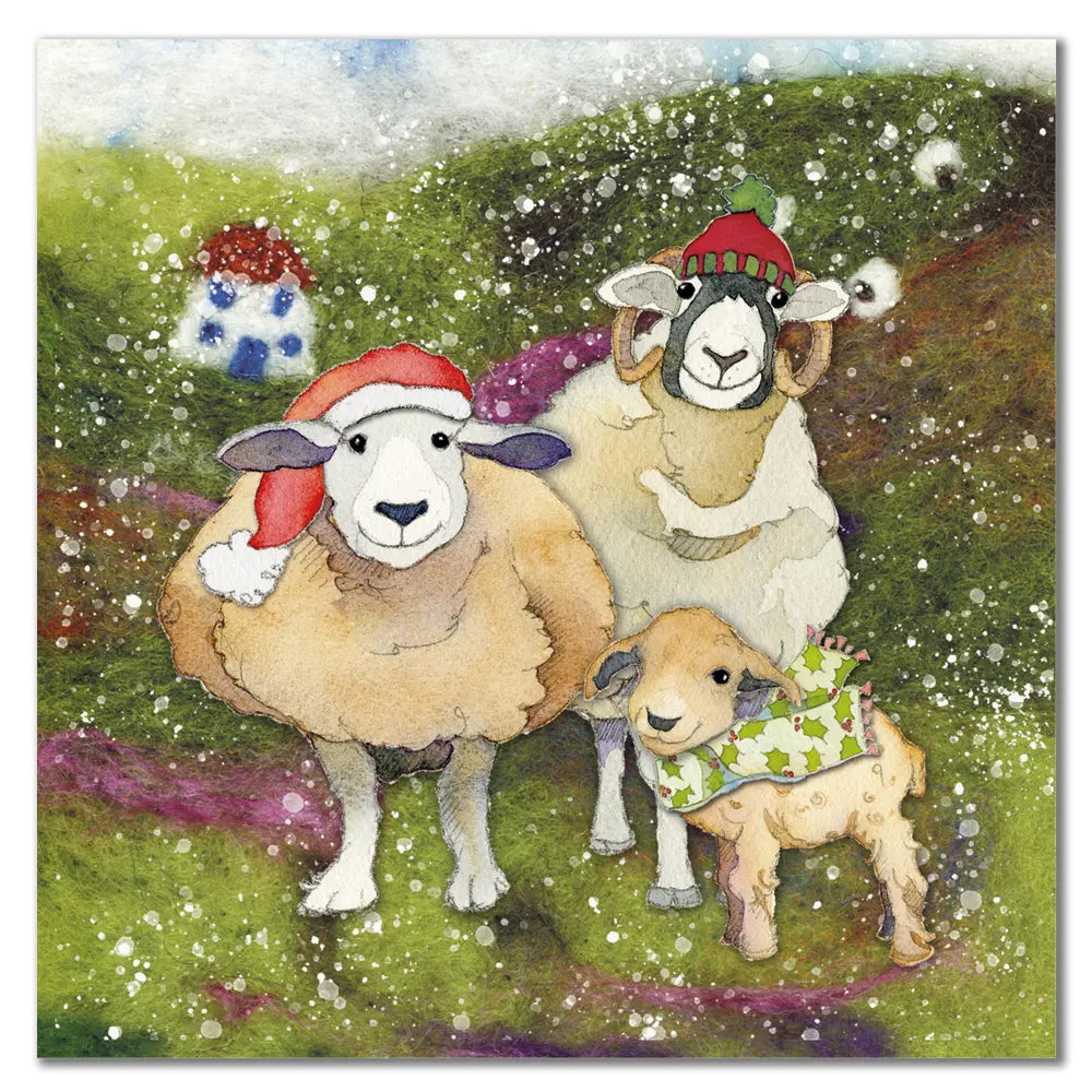 Emma Ball Felted Sheep Christmas Cards Pack 6-Goviers