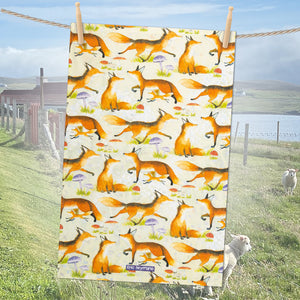 Emma Ball Foxes Tea Towel-Goviers