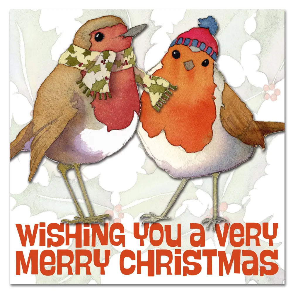 Emma Ball Two Robins Christmas Cards Pack 6-Goviers