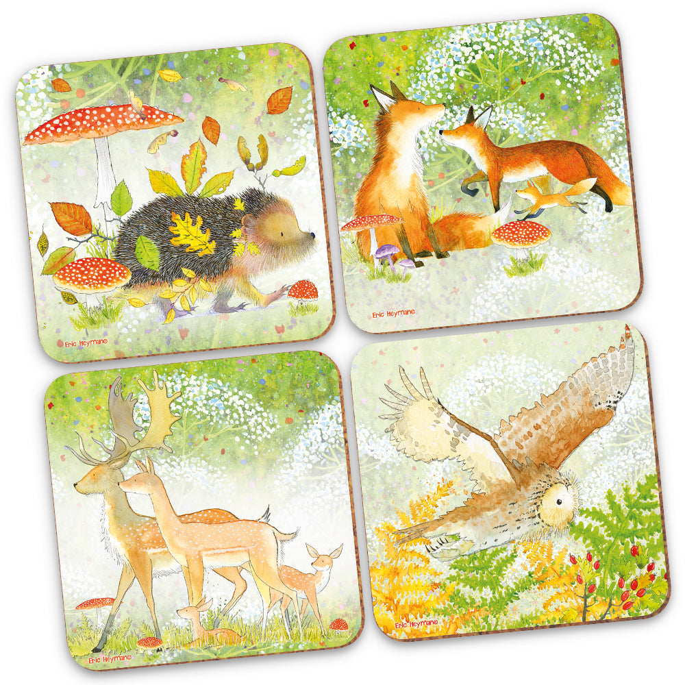 Emma Ball Wildlife Assorted Coasters Set of 4-Goviers