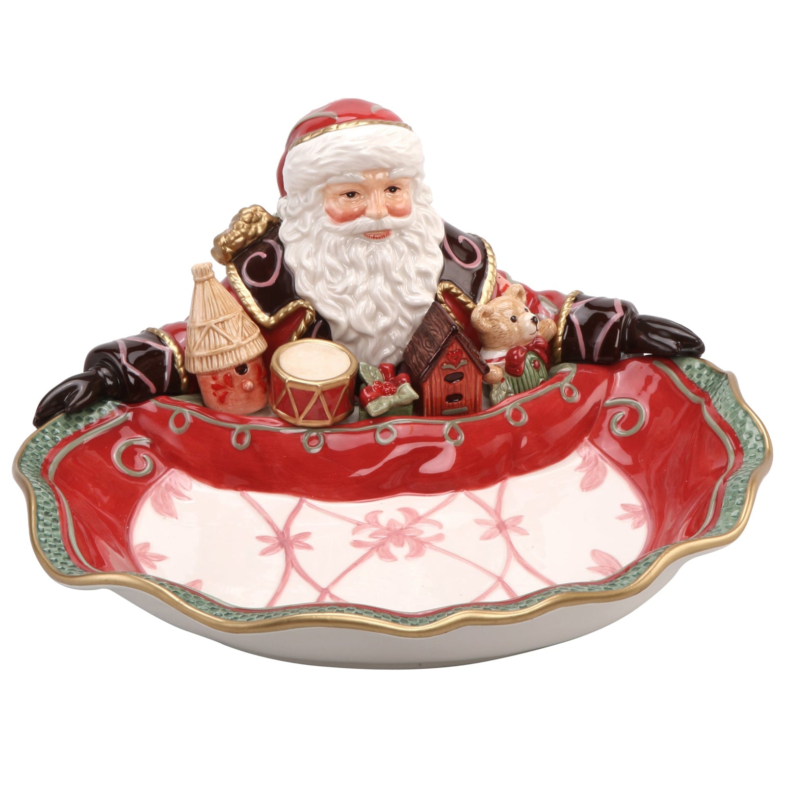 Fitz and Floyd Bowl Santa Presents-Goviers