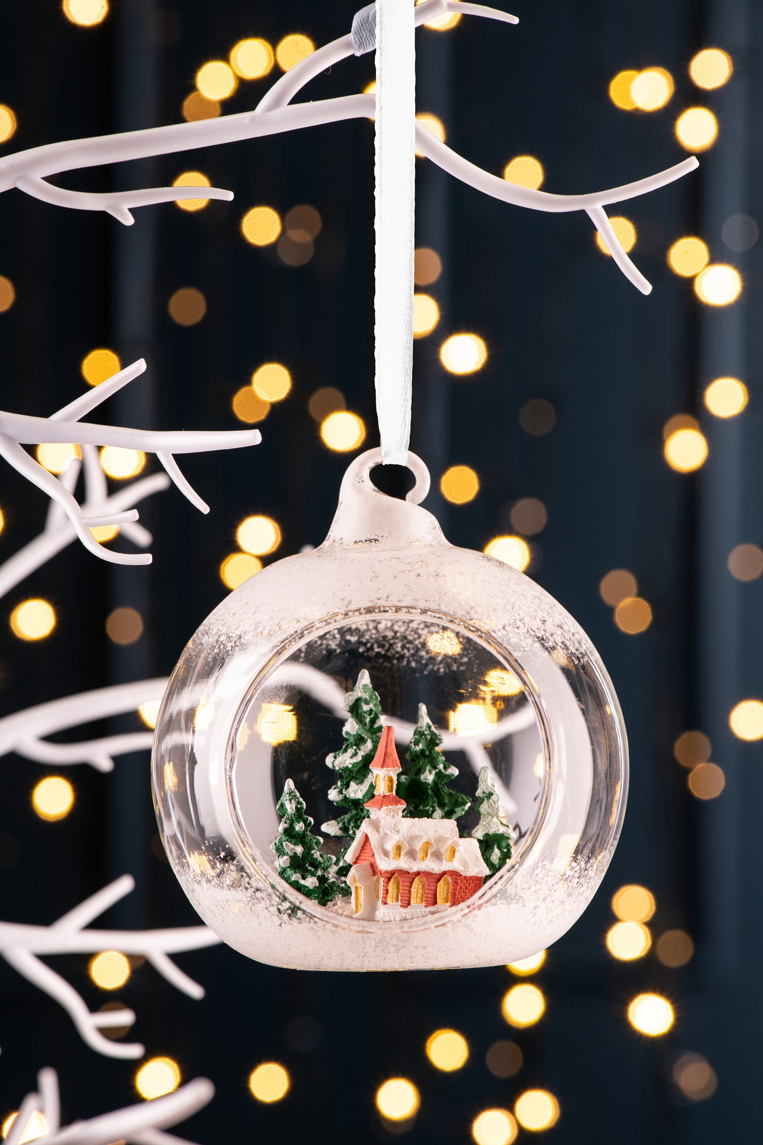 Galway Church Scene Hanging Bauble Ornament-Goviers