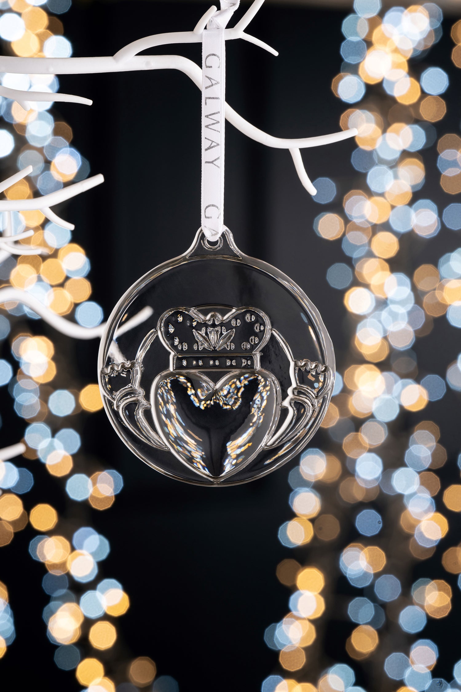 Galway Claddagh Embossed Flat Hanging Ornament-Goviers