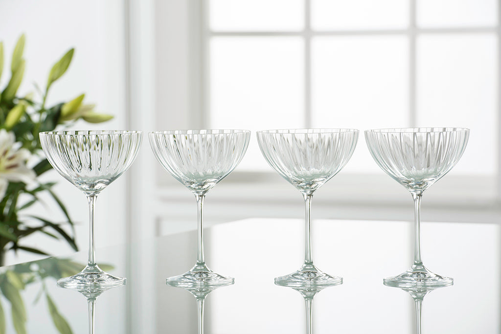 Galway Crystal Erne Saucer Champagne Set of 4-Home & Garden > Kitchen & Dining > Tableware > Drinkware-Goviers