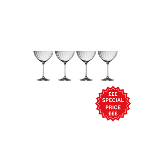 Galway Crystal Erne Saucer Champagne Set of 4-Home & Garden > Kitchen & Dining > Tableware > Drinkware-Goviers