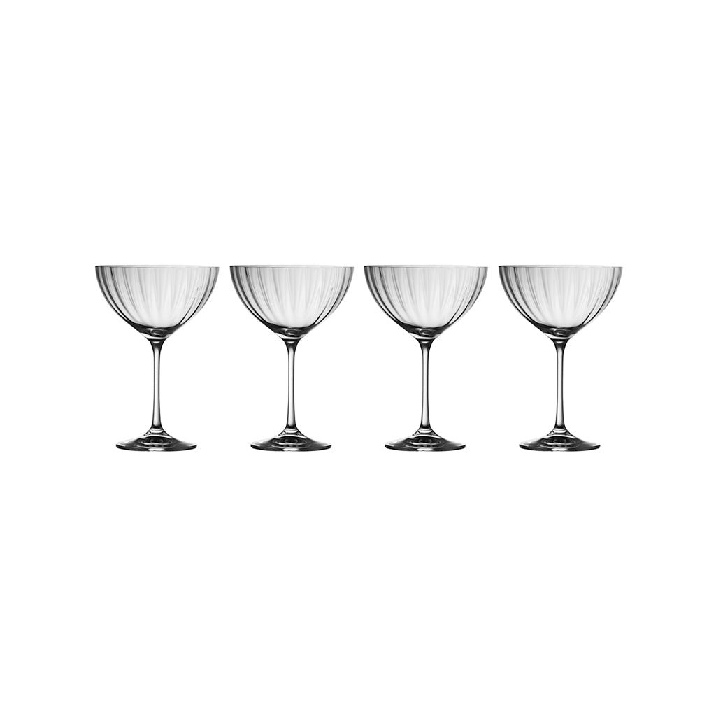 Galway Crystal Erne Saucer Champagne Set of 4-Home & Garden > Kitchen & Dining > Tableware > Drinkware-Goviers