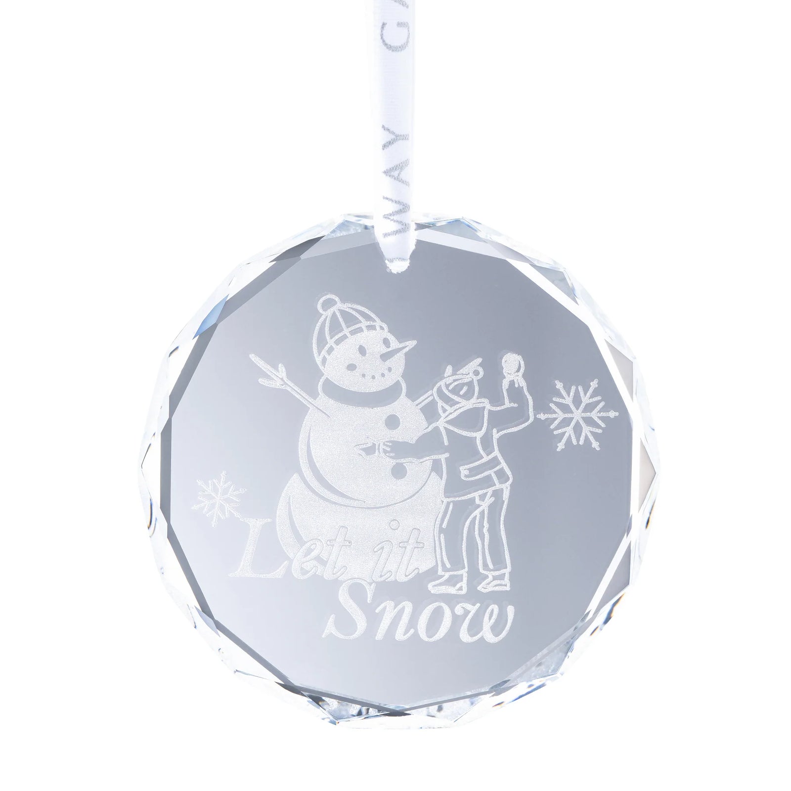 Galway Crystal Let it Snow Round Ornament-Goviers