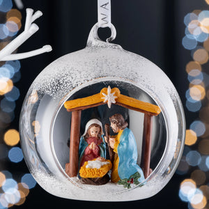 Galway Crystal Nativity Hanging Bauble-Goviers