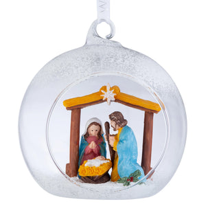 Galway Crystal Nativity Hanging Bauble-Goviers