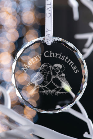 Galway Robin Couple Hanging Round Ornament-Goviers