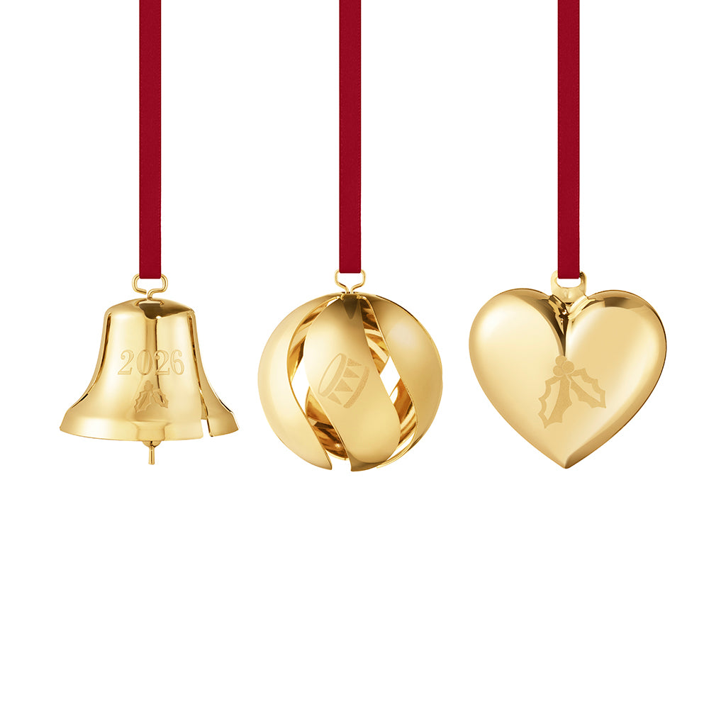 Georg Jensen 2026 Gold Ornament Set of 3-Goviers
