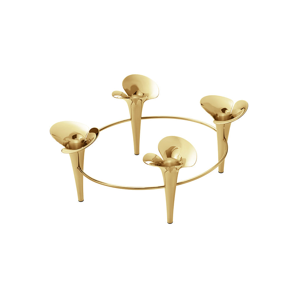 Georg Jensen Bloom Gold Taper Candleholder-Goviers