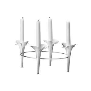 Georg Jensen Bloom Stainless Steel Taper Candleholder-Goviers
