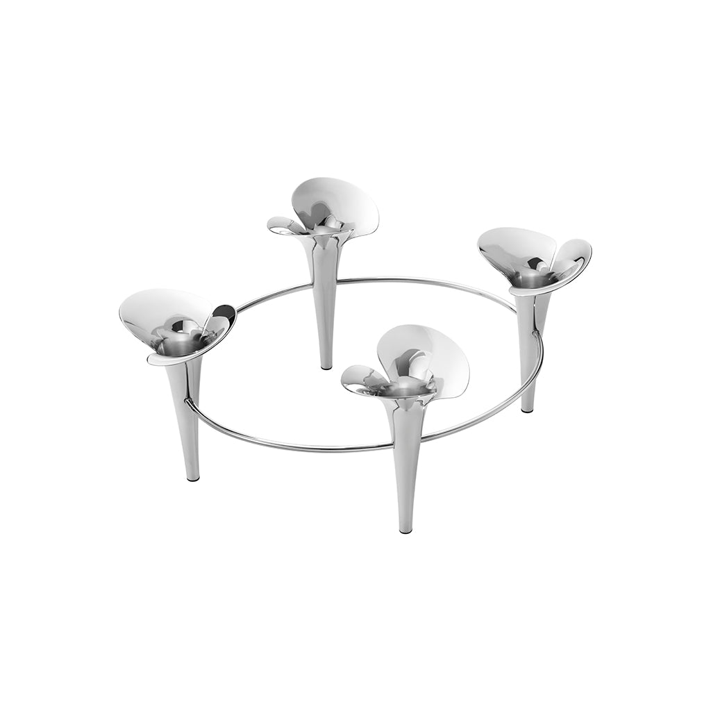 Georg Jensen Bloom Stainless Steel Taper Candleholder-Goviers