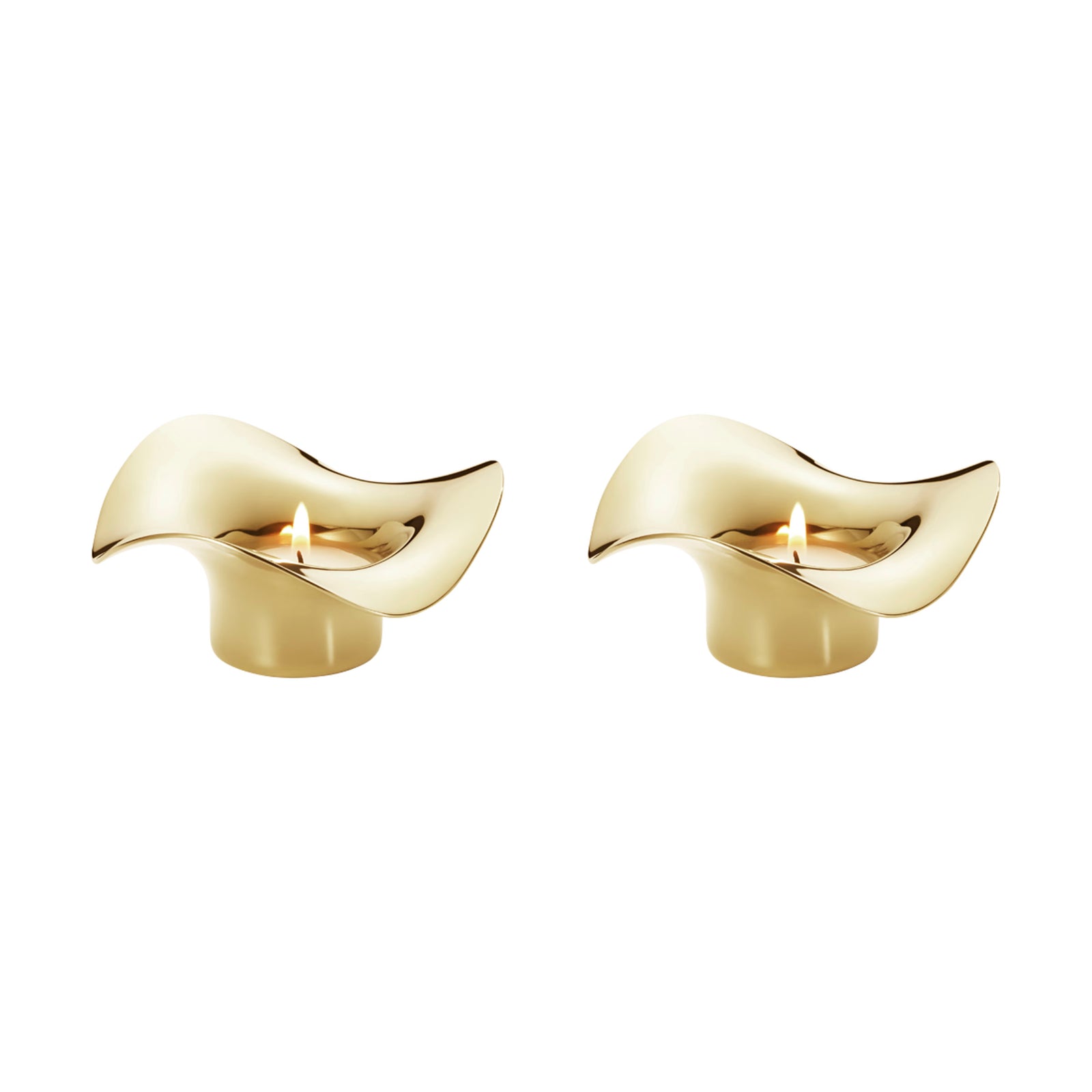 Georg Jensen Cobra Tealight Candle Holder Set of 2-Goviers