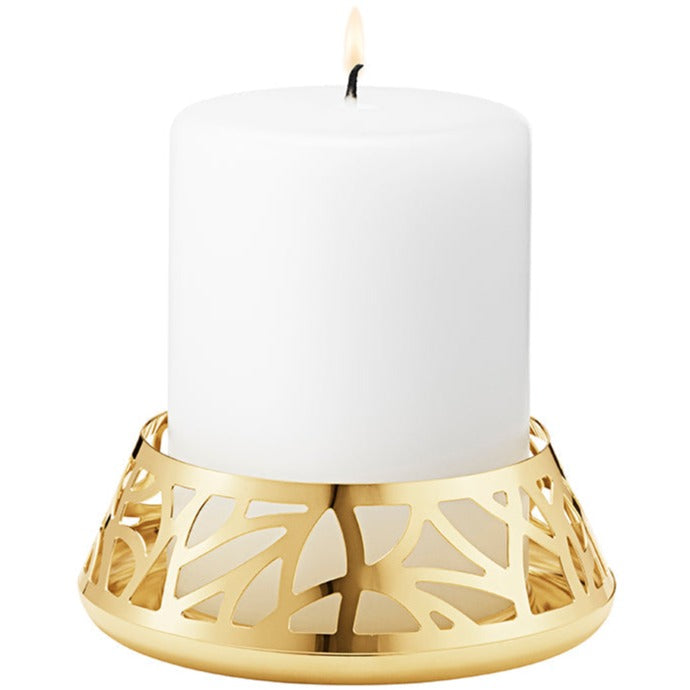 Georg Jensen Pillar Candleholder Gold Plated-Christmas-Goviers