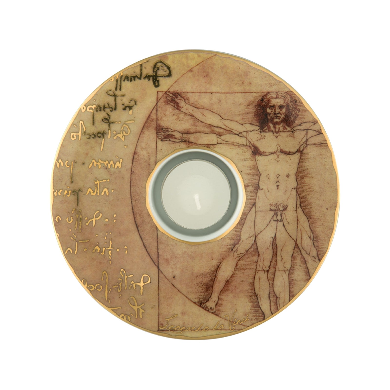 Goebel Vitruvian Man Tealight Holder In Tin-Goviers