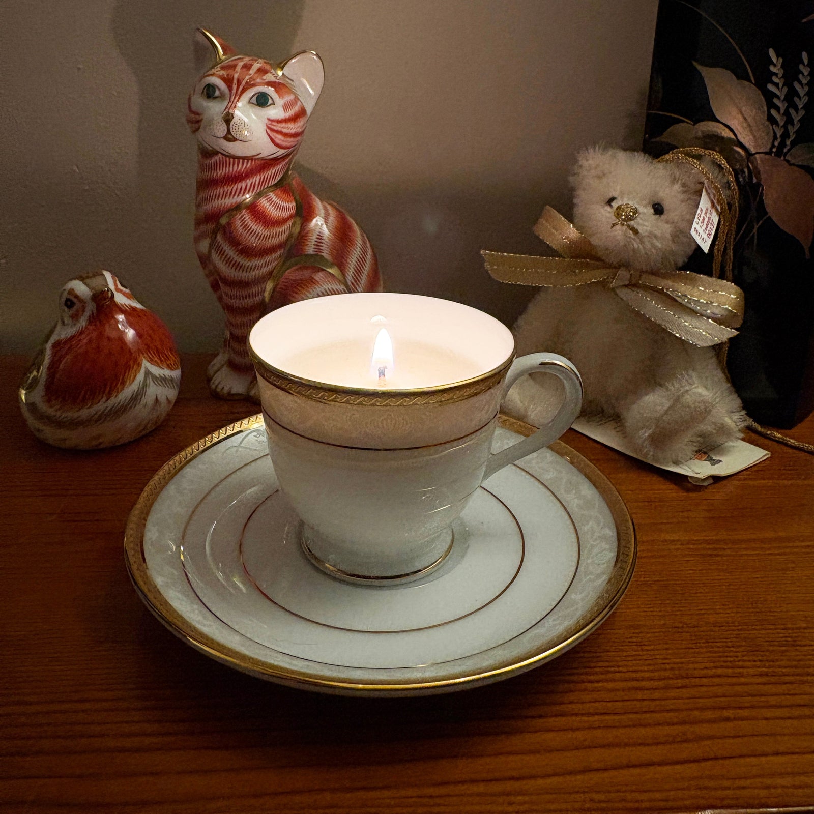 Gold Espresso Cup & Saucer Christmas Scented Candle-Goviers