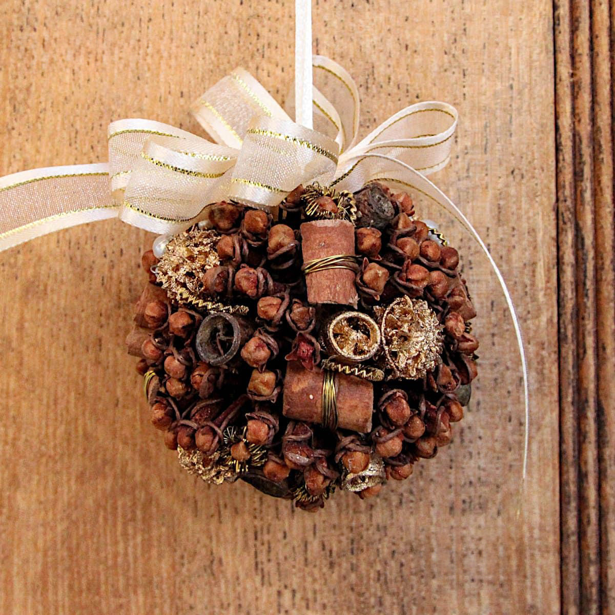 Goviers Christmas Bauble With Bow - Gold - DELIVERY OCTOBER-Goviers