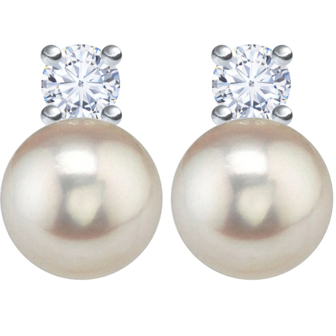 Goviers Diamond and Pearl Earrings-Goviers