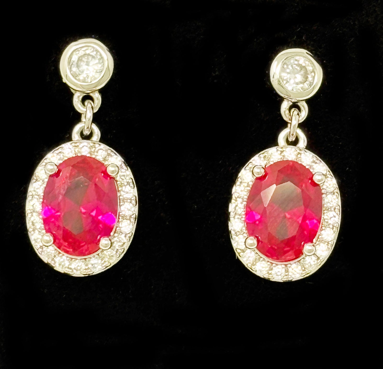 Goviers Ruby & Silver Earrings-Goviers