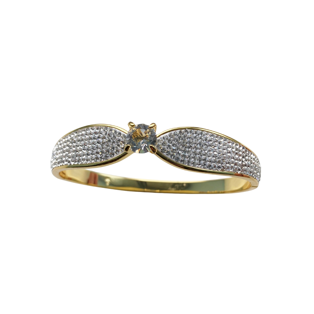 Goviers Swarovski Gold Bangle-Goviers