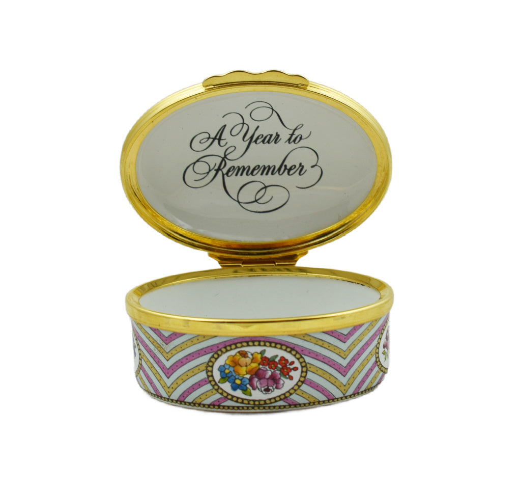 Halcyon Days 1995 A Year To Remember Enamel Box-Enamel Boxes-Goviers
