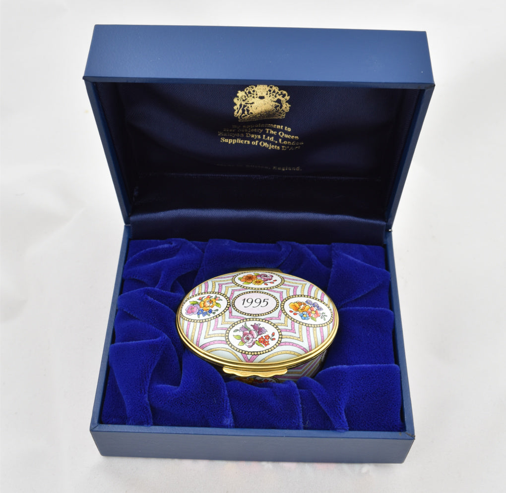 Halcyon Days 1995 A Year To Remember Enamel Box - Goviers of Sidmouth