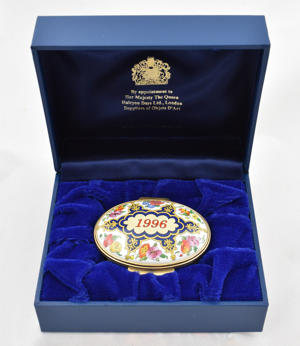Halcyon Days 1996 A Year To Remember Enamel Box - Goviers of Sidmouth