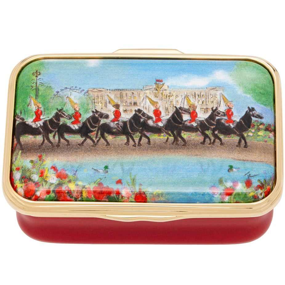 Halcyon Days Enamel Box Life Guards On Parade-Royal Commemorative-Goviers