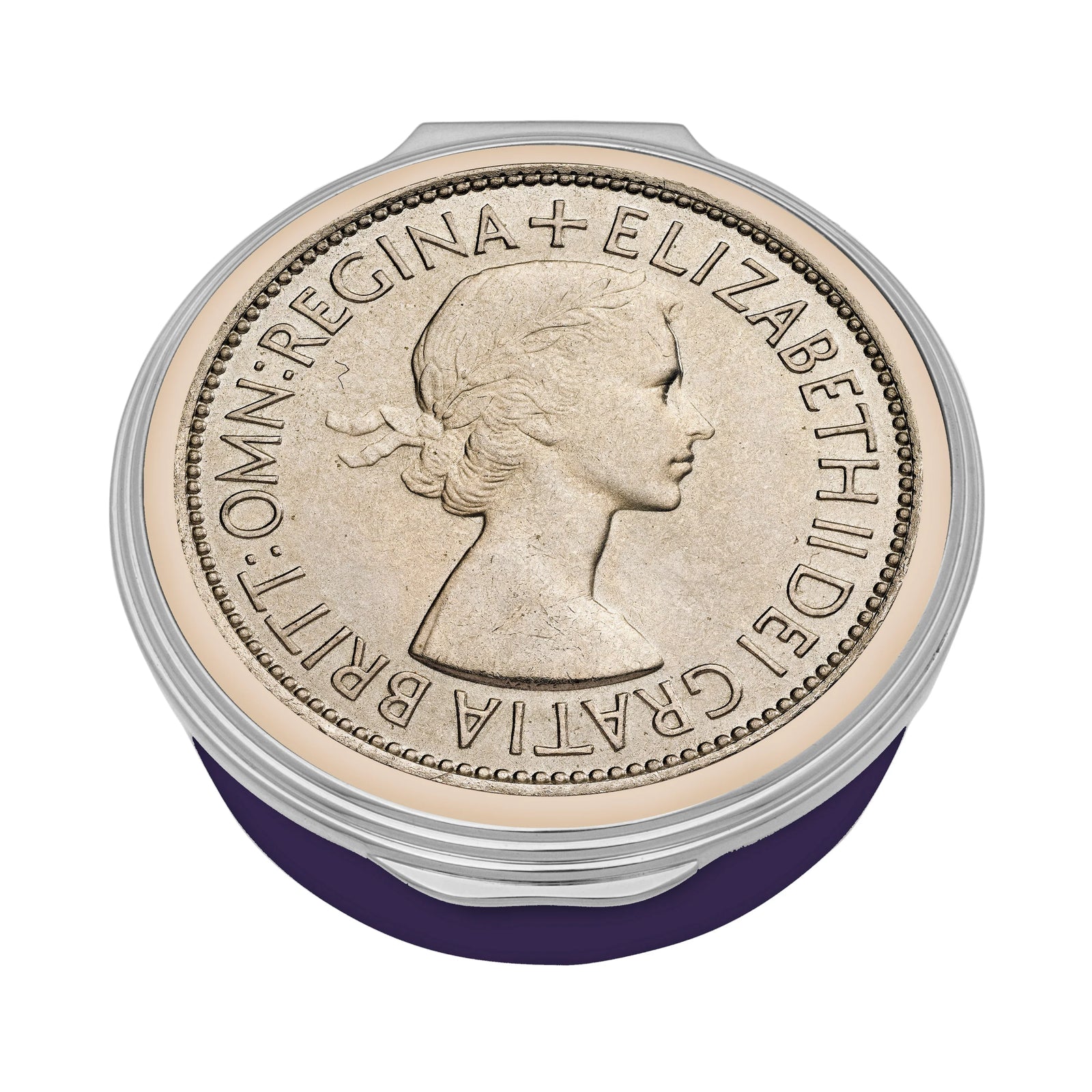 Halcyon Days Her Majesty Queen Elizabeth II - 1953 Commemorative Coin Enamel Box-Goviers