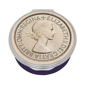 Halcyon Days Her Majesty Queen Elizabeth II - 1953 Commemorative Coin Enamel Box-Goviers