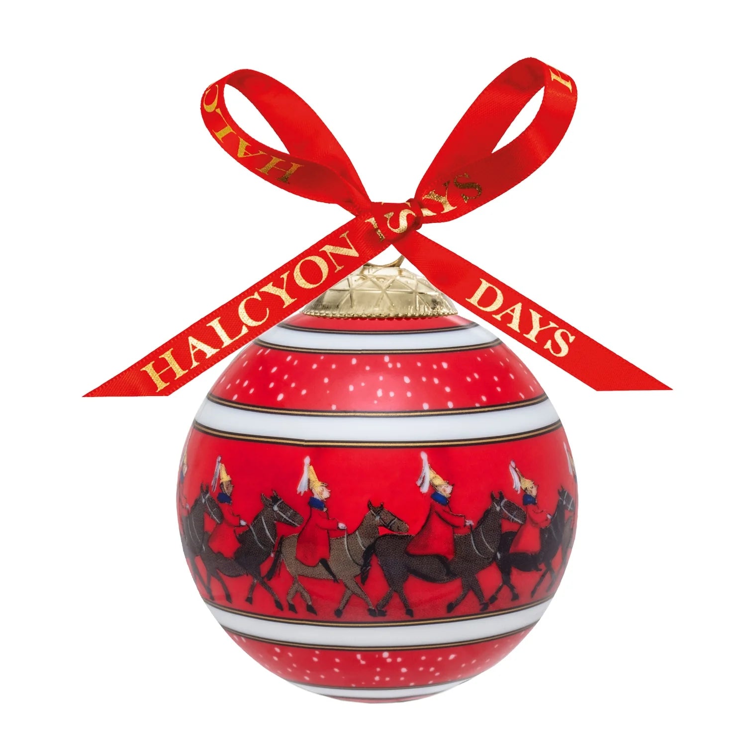 Halcyon Days Lifeguards In The Snow Red Bauble-Goviers